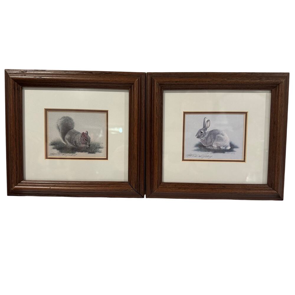 Harold Rigsby Framed Squirrel Bunny Art